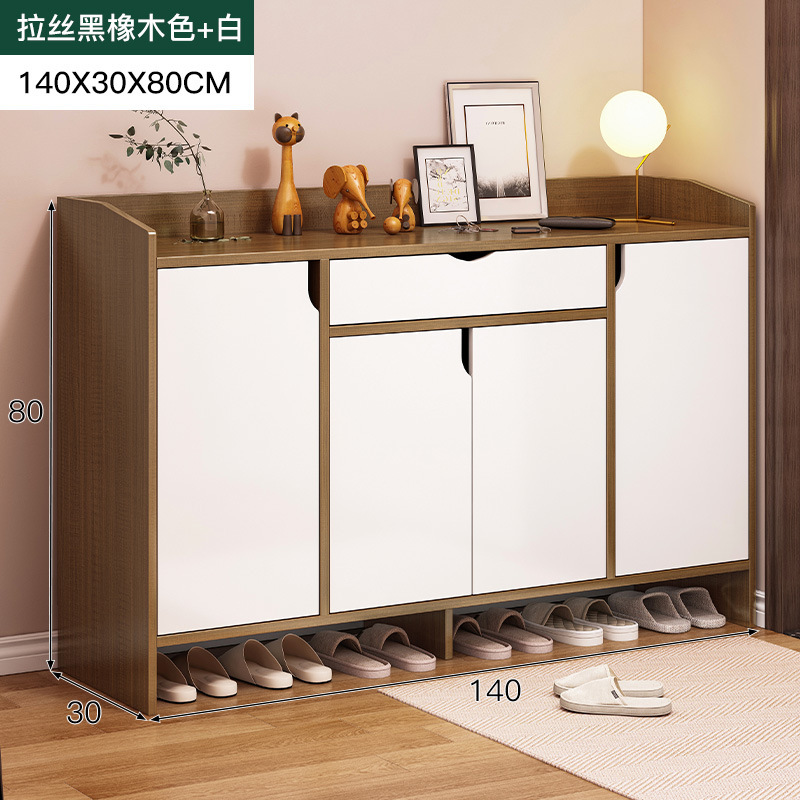 140CM brushed black oak warm white single drawer