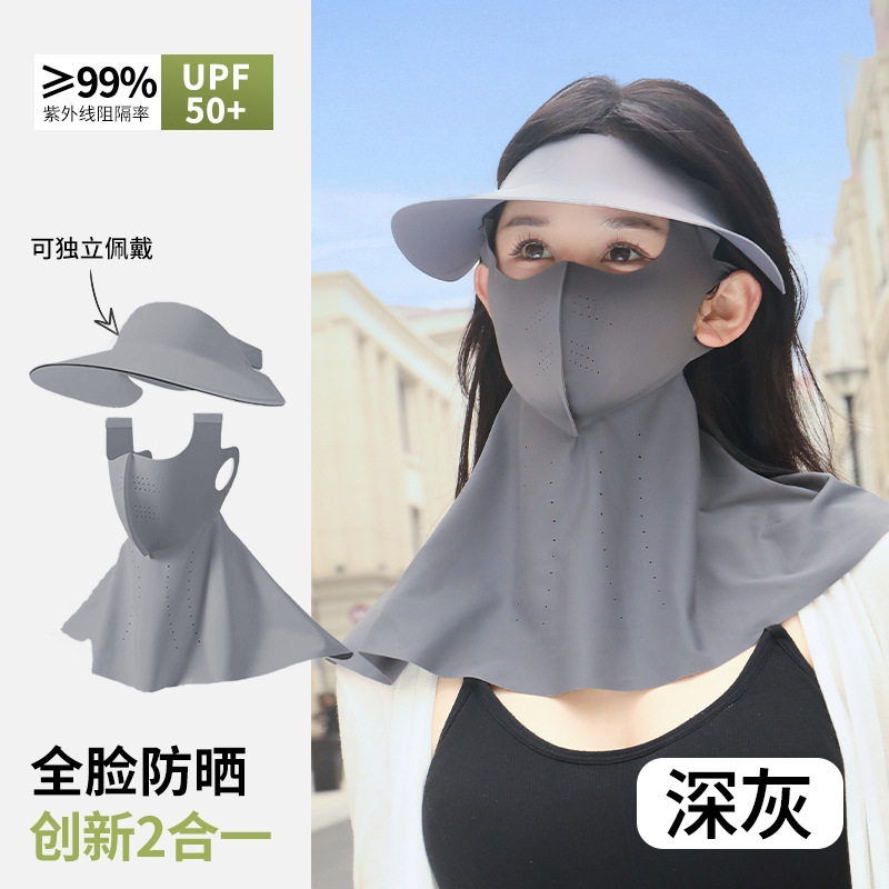 Gorro desmontable, protector de cuello y protector facial (gris oscuro)