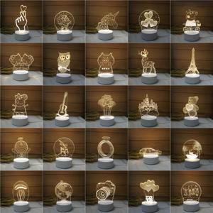 โคมไฟกลางคืน LED ภาพลวงตา3D สมัยใหม่โคมไฟรูปหมีอะนิเมะสำหรับเด็กของขวัญวันหยุดโต๊ะขนาดกลางสำหรับตกแต่งบ้าน - Product Image 4