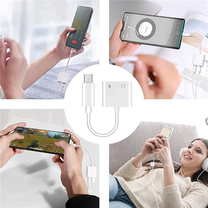 High Quality 2 in 1 Type c <strong>Audio</strong> <strong>Adapter</strong> Dual Type c Headphone Aux 3.5MM Jack <strong>Adapter</strong> Cable Converter Type-C Headphone <strong>Adapter</strong> - Product Image 6