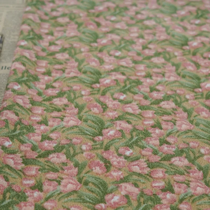 Stampa di design su ordinazione all'ingrosso nuovo stile pittura a olio fiori di rosa tessuto stampato digitale vestito tessile