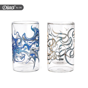 Printing Patterns Coffee Glass <strong>Cups</strong> High Borosilicate Glass Double Wall Glass Customized - Product Image 2