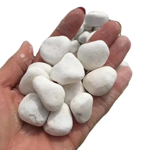 Hot Selling Popular Snow White Natural Stone Cobble Pebbles Modern round Design for Outdoor Garden Landscape Decoration