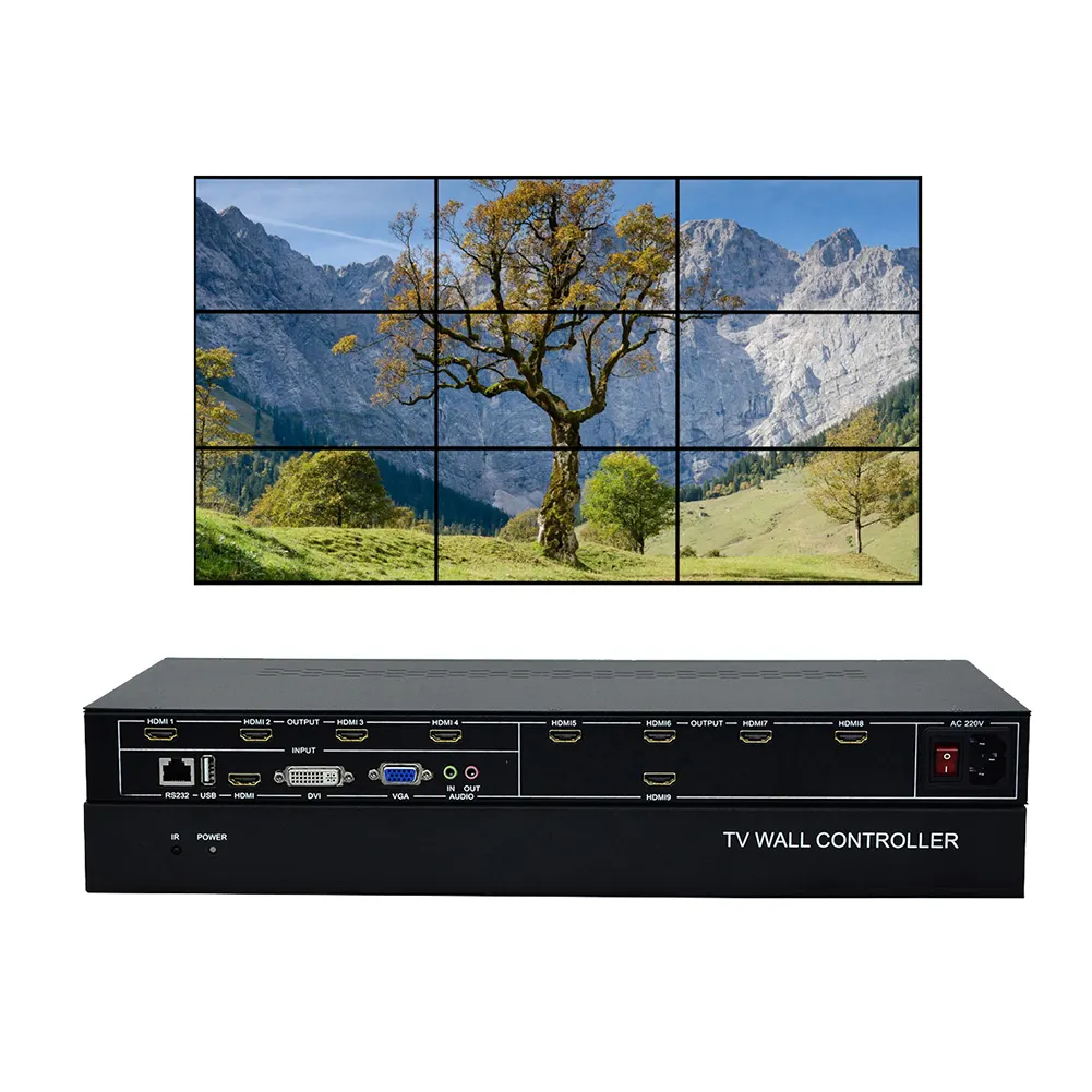 3x3 HDMI 4k טלוויזיה וידאו קיר בקר/Videowall מיקסר מעבד בקר 1080P @ 60hz