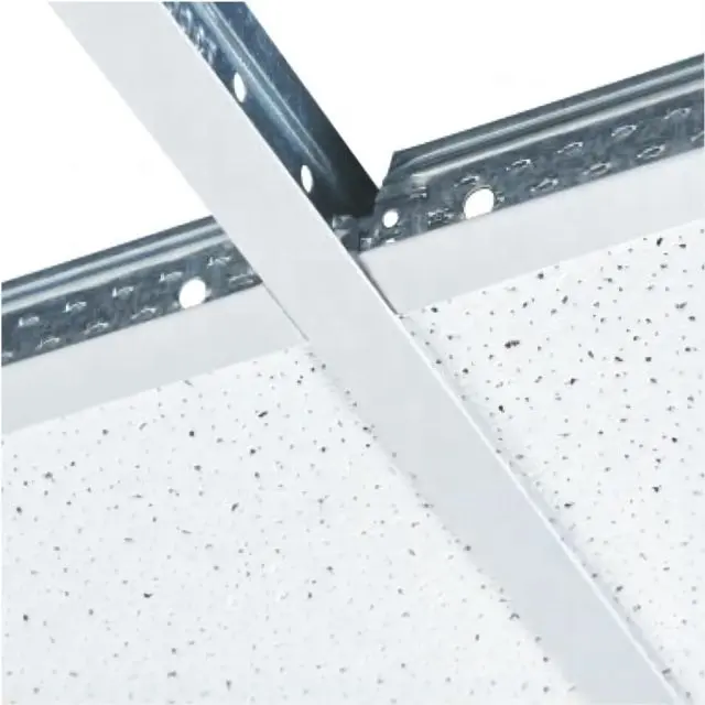 Grille de plafond suspendue à barre en T Installation de plafond Profil en acier métallique Quille de plafond Grille en T Système de rainure étroite