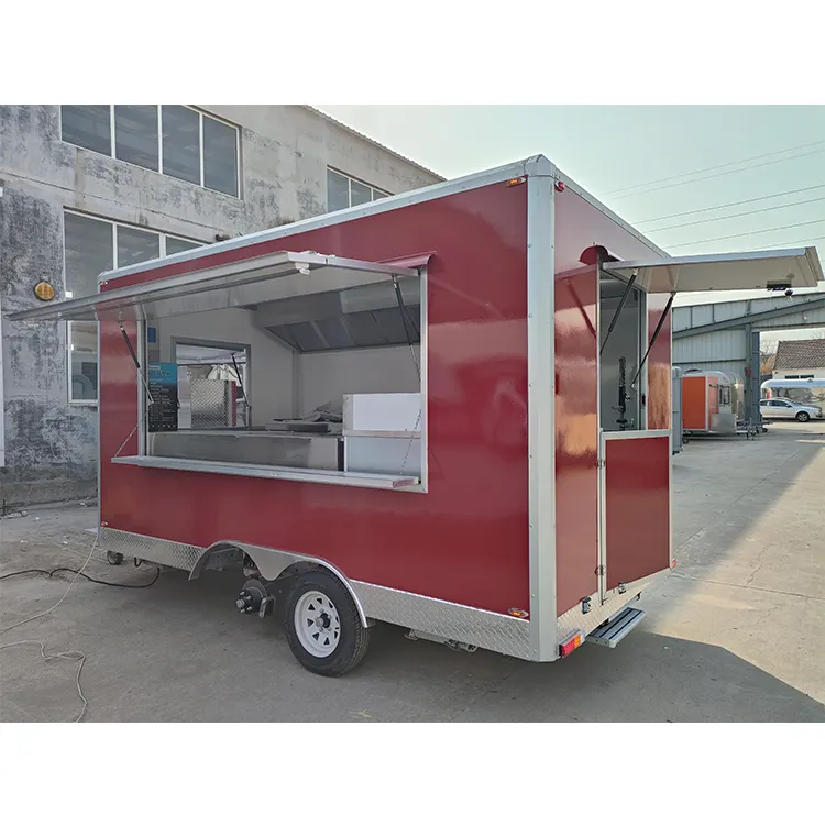 YUMAI 2023 Outdoor Stree Food Trailer BBQ kebab Fast Food Truck Snack Business Full Kitchen Mobile Cafe Kebab Van