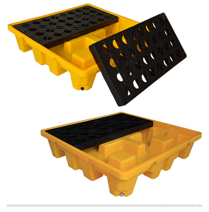 Endüstriyel depolama için 4 yollu giriş geri dönüştürülmüş çelik PP malzeme ile 100% HDPE dökülme muhafaza tepsisi tek yüzlü Euro palet - Product Image 4