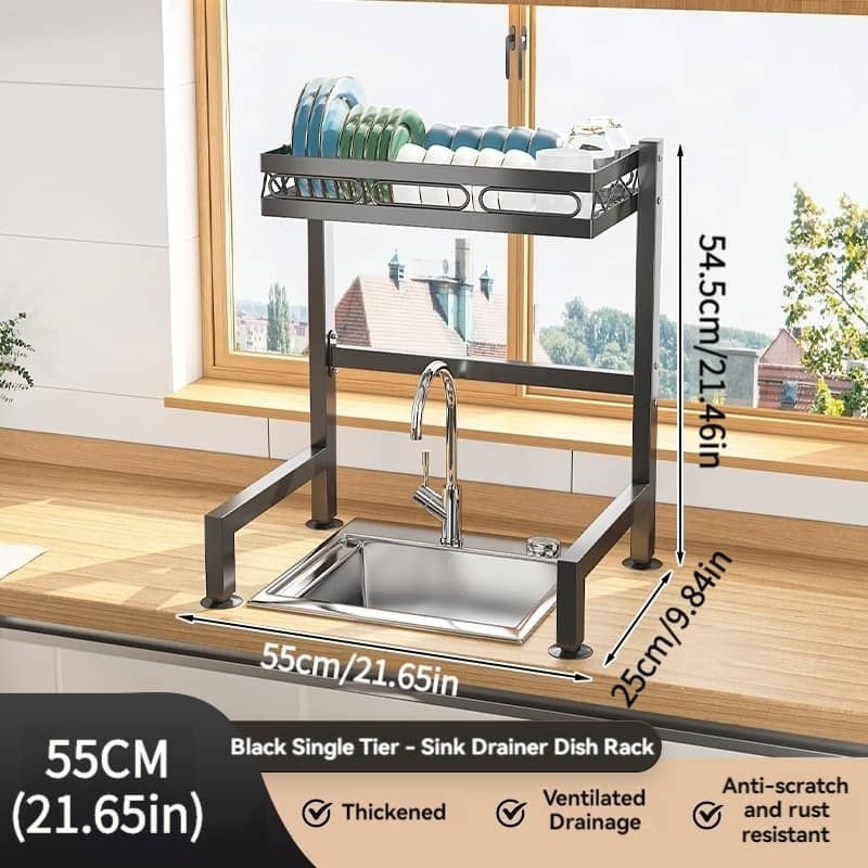 Noir*55 cm*Support à 1 niveau uniquement