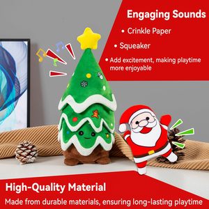 Crinkle Christmas Tree &amp; Squeaky Santa Claus Hide and Seek <strong>Plush</strong> Dog for Small and <strong>Medium</strong> Dogs - Product Image 3