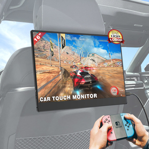Asiento trasero de lujo Pantalla táctil 16 pulgadas 1080p LCD portátil Reposacabezas Monitor de reproductor de coche con entrada HD Altavoz dual incorporado