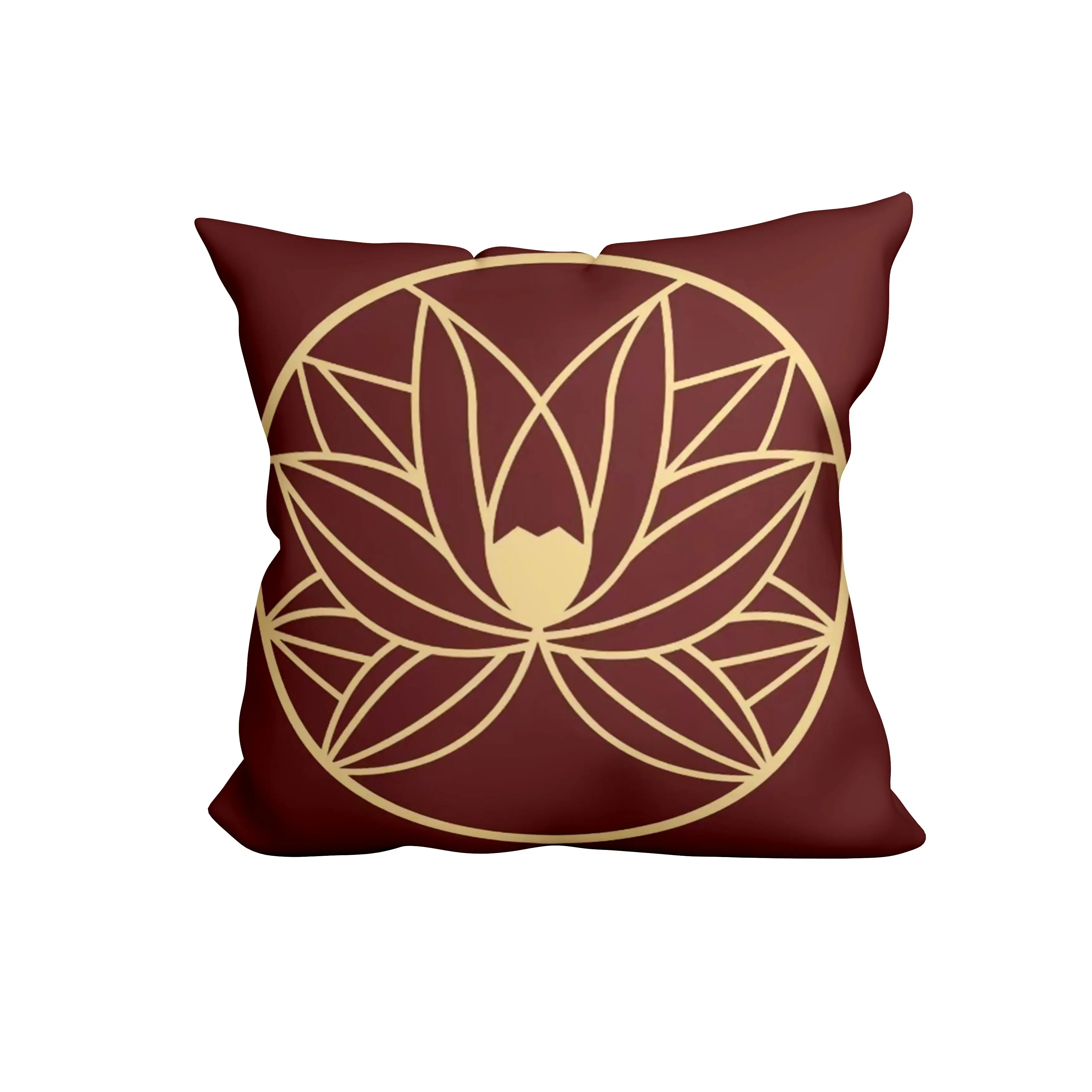 Cojín de estampado de oro rojo decorativo para el hogar auspicioso de estilo chino, funda de sofá, cojines para el hogar para sofá