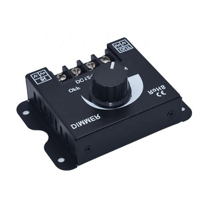 Manopola Dimmer 12-24V 30A striscia LED ad alta potenza luce PWM Dimming Controller in acciaio cassa 12V 24V 36V 48V rotante rotante LED Dimmer - Product Image 3