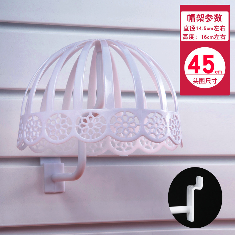 Trough-style hat with 45cm circumference, white.