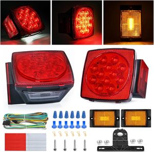 Tsinye ชุดไฟ LED 12V สำหรับติดภายนอกรถยนต์, อุปกรณ์หยุดรถรถพ่วงใต้น้ำ2ชิ้น
