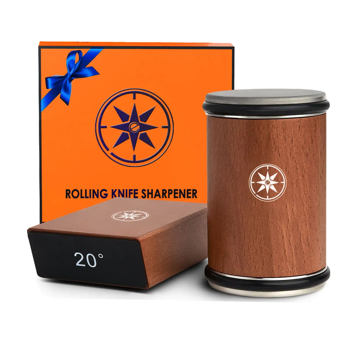 Ecocox-Affûteur de couteaux à roulettes, kit d'affûtage facile pour les couteaux de cuisine, offre un affûtage personnalisé à 15 et 20 degrés