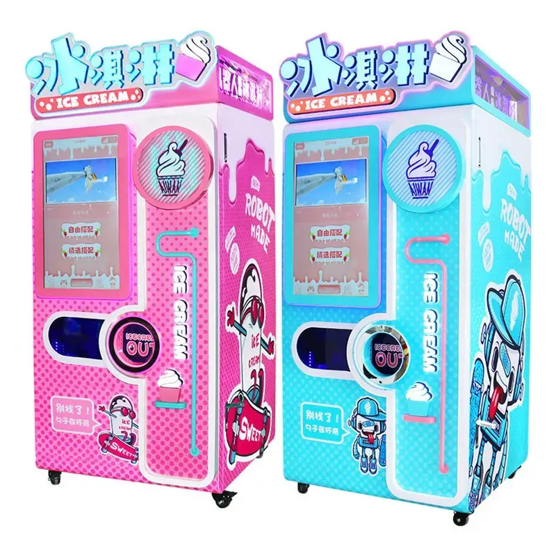 Fabricação Robô Comercial Móvel Self Sevice Snack Machines Soft Ice Cream Vending Machine Congelado Para O Negócio