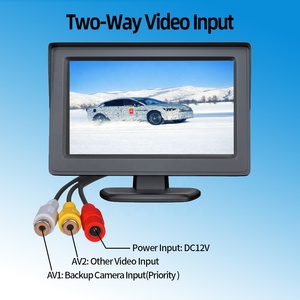 Monitor de aparcamiento de coche Universal de 4,3 pulgadas para cámara de marcha atrás pantalla a Color de respaldo RCA soporte de visualización de vehículo CVBS vista trasera 12V - Product Image 4