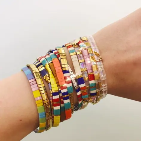 Mix colors colorful beach designer jewelry charms boho women beads tila bracelets