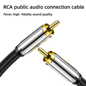 基础知识RCA公对公音频电缆原始设备制造商，用于立体声扬声器或低音炮，带镀金插头3.5毫米黑色汽车音频低音炮 - Product Image 2
