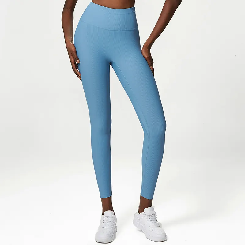 Celana Yoga wanita lembut ramah lingkungan desain baru 2024 celana leging bokong daur ulang untuk wanita