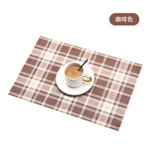 批发新款格子餐垫PVC防滑隔热垫矩形桌垫杯垫 - Product Image 1