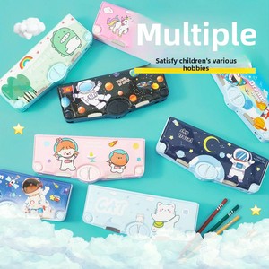 多機能プラスチック鉛筆ケース削りはさみ小学校用の新しい文房具箱工場直送 - Product Image 3