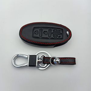 Leather Car <strong>Key</strong> Case for Nissan <strong>Quest</strong> Van Elgrand NV200 Evalia Serena MPV Smart Keyless Remote Fob Protector Cover Accessories - Product Image 4