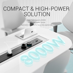 2025 sistema di presa Mobile per binari multifunzione con guida elettrica 30-100cm presa di prolunga in alluminio con ricarica rapida USB-C - Product Image 6