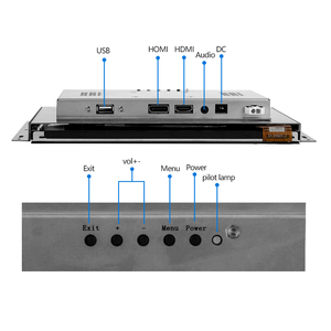 Monitor HDMI de 10,1 pulgadas con capacidad de pantalla múltiple Puertos USB Monitor HDMI Monitor LCD Pantalla táctil Monitor industrial - Product Image 5
