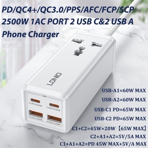 LDNIO SC1418 yüksek çıkış güç şeridi çoklu USB bağlantı noktaları 65W güç soketi küçük boyutlu evrensel güç uzatma - Product Image 4