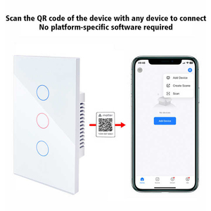 2025 New Matter US AU Standard Smart Light Switch <strong>Scan</strong> QR <strong>Code</strong> to Connect Touch Light Switch No <strong>APP</strong> Required - Product Image 3
