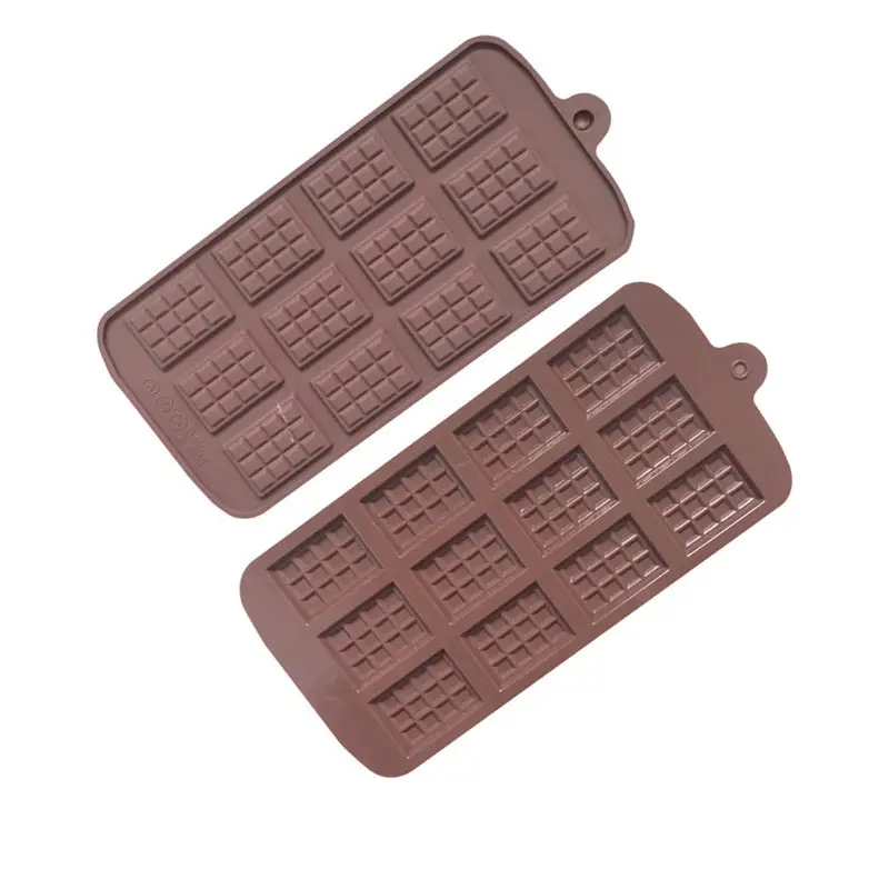 Yongli E-37 12 cavity waffle candy chocolate silicone molds mini rectangle thin waffle diy candy jelly ice cube tray moulds