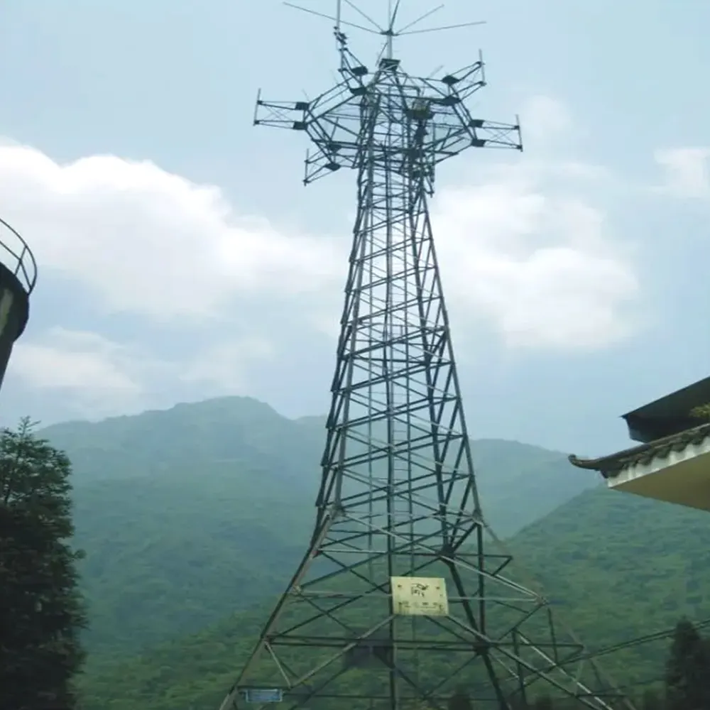 Electrical Steel Angle Tower 100 To 300 Meters Power Transmission Line Steel Tower