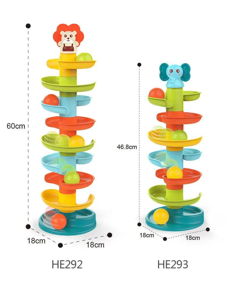 Neueste Baby Drop Ball Lernspiel zeug Learning & Developmental Ball Tower für Kleinkinder Animal Roll Ball Tower Spiel