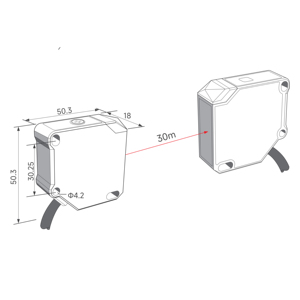 Zhunlian alta calidad Q50 salida de relé normalmente abierto a través del haz de proximidad fotoeléctrico 30M Sensor de interruptor de distancia - Product Image 1