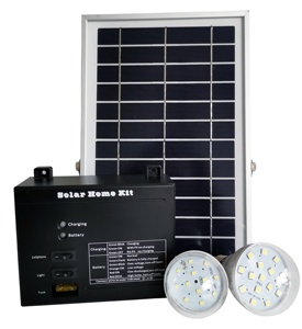 批发价便携式5W 10W 15w小型太阳能led灯套件，带灯泡迷你太阳能发电系统，带调频收音机 - Product Image 1