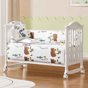 Phong Cách Châu Âu Chất Lượng Cao 6-Trong-1 Đa Chức Năng Bằng Gỗ Bé Cũi Giường Thoải Mái Cái Nôi Đồ Nội Thất Trẻ Mới Biết Đi Tất Cả Trong Một Giải Pháp - Product Image 2