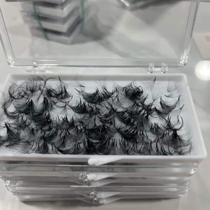Vietnamca 0.03 0.05 16D Premade Mega hacim Fan Lashes sivri kök ince ince taban kullanımı kolay gevşek Pro yapılan uzantıları - Product Image 3