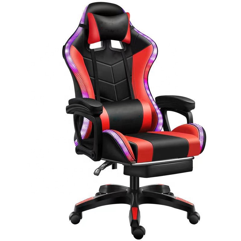Noir Rouge+LED+Repose-pieds+Haut-parleur