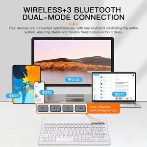 Factory Custom Mini Dual Mode 2.4g <strong>Bluetooth</strong> <strong>Keyboard</strong> Ultra Slim Colorful 2.4g&amp;<strong>Bluetooth</strong> <strong>Keyboard</strong> Office PC for windows for Mac - Product Image 6