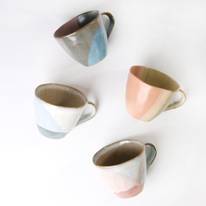 น่าสนใจการออกแบบที่ไม่ซ้ำกัน Rustic Overlap Reactive Glaze Terracotta ชุดถ้วยชาส่วนบุคคลกาแฟแก้วเซรามิคสำหรับของขวัญ - Product Image 6
