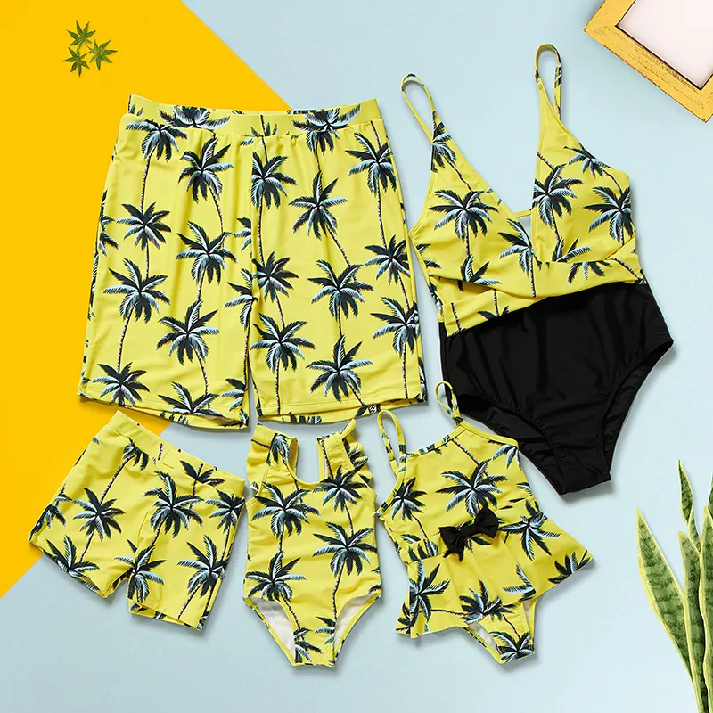 New Beach Genitore-Bambino Costumi Da Bagno Madre E del Bambino di Un Pezzo Stampato Costume Da Bagno Padre E Figlio Pantaloni Della Spiaggia