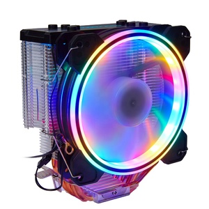 東莞カスタム4ヒートパイプ空気コンピュータヒートシンクLGA 1155 I3 I5 CPUクーラーRGB LED冷却ファン12Vラジエータープラスチック材料 - Product Image 1