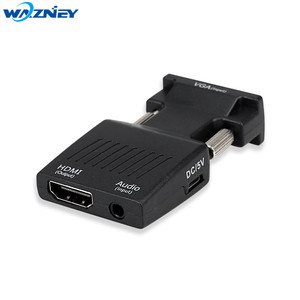 <strong>VGA</strong> to <strong>HDMI</strong> Converter Plug Adapter Male to Female Lead with Audio <strong>Output</strong> Cable Micro Power Port 1080P Signal <strong>Output</strong> for Computer