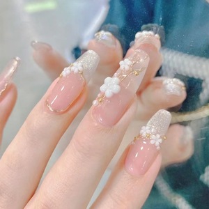 デザイン #13/#247最新ファッションフランスのヒントかわいいパターン手作りショートスクエアナチュラル偽ネイルフルカバーネイル - Product Image 5
