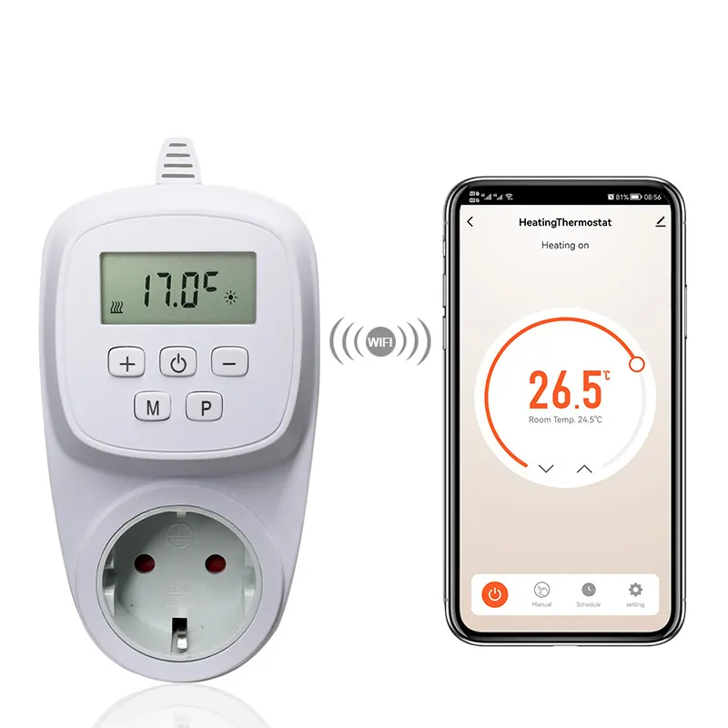 Thermostat numérique à brancher contrôle de température de chauffage wifi
