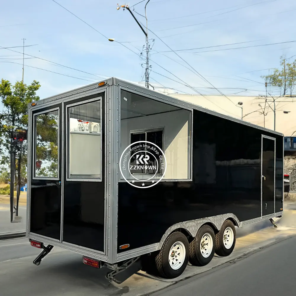 OEM Коммерческий мобильный фургон для еды, из нержавеющей стали, тележка для хот-догов, уличный фургон с закусочными