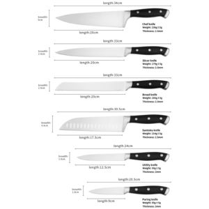 مطبخ فواكه فاخر أعلى 10 الأكثر مبيعا سكين طاه ياباني مصنوع يدويًا 3cr13 مقبض ستانلس ستيل ABS للتقطيع - Product Image 3