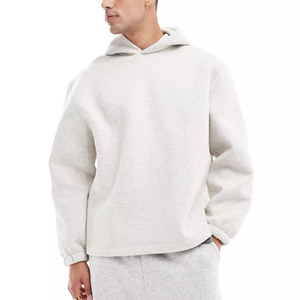 New Fashion Cotton Blank <span class=keywords><strong>Plain</strong></span> Hoodies Sem Cordas Pacote Unisex Oversized Grey Hoodie para Homens