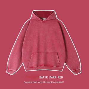 Heavy 425g Hoodie Retro Batik to <strong>Do</strong> Old Wash Fashion <strong>Brand</strong> Pullover Hoodie Loose Men's and Women's Spring